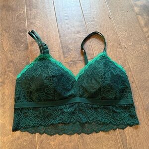 Auden Dark Green Lace Bralette
